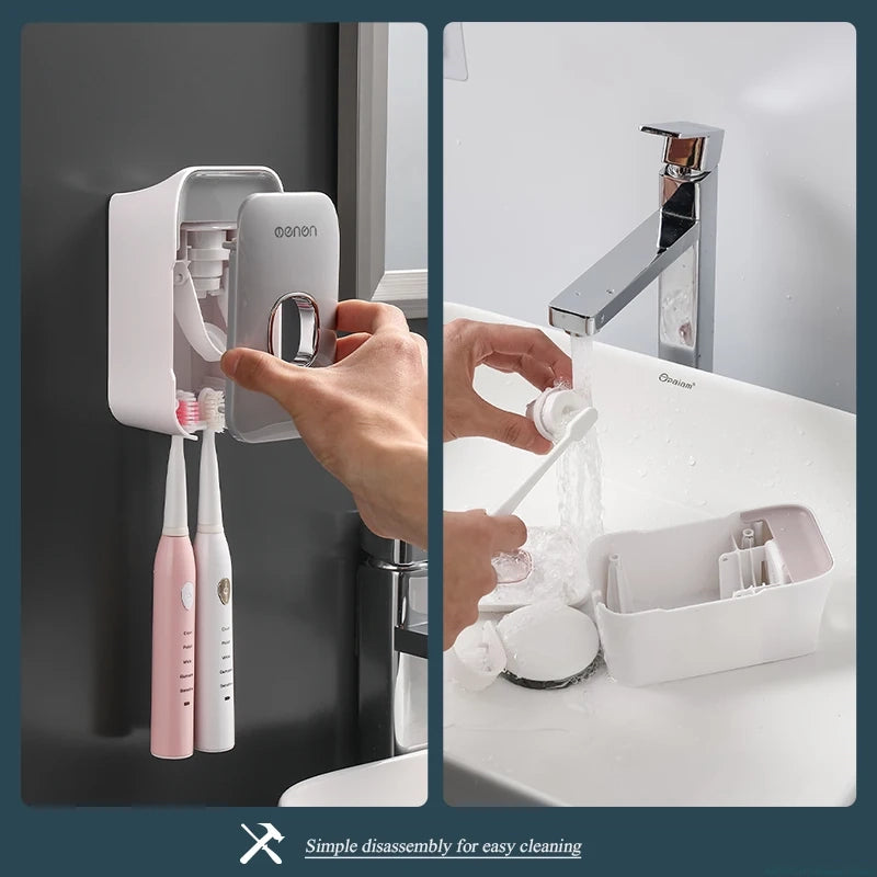 Wall-Mounted Automatic Toothpaste Dispenser Holder